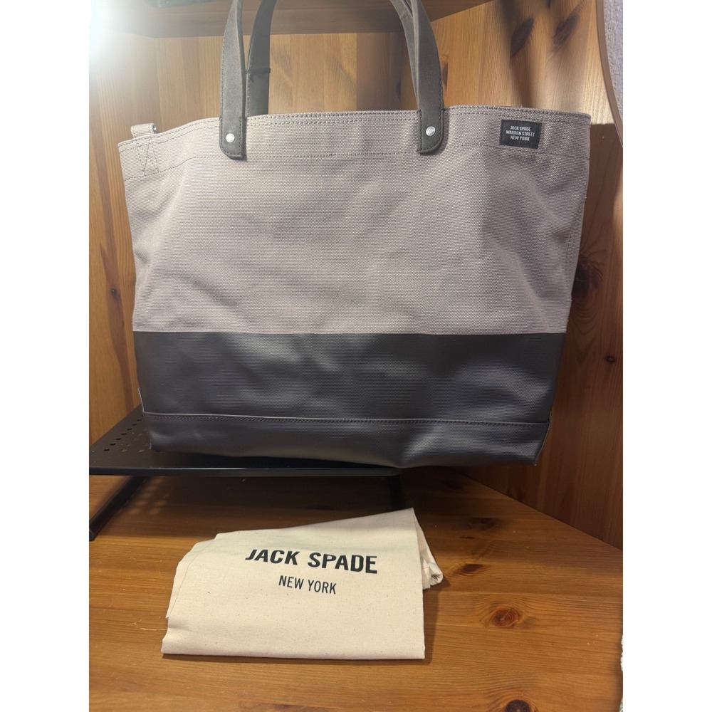 Jack Spade Dipped Coal Bag Granite Industrial Canvas Tote NYRU0058 NWT